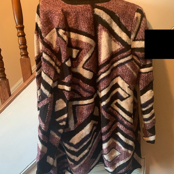 Lucky Brand Aztec Intarsia Sweater Cardigan size M - Picture 5 of 7
